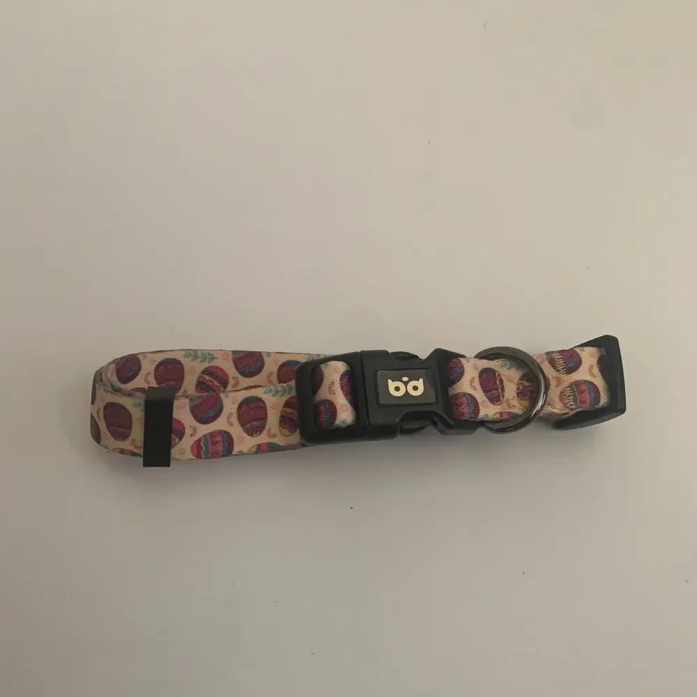 Adjustable Soft Easter Egg Dog Puppy Collar All Over Easter Eggs Size M New
